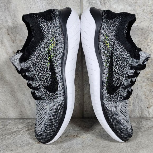 Nike Free Rn Flyknit 2018 Men's Running Shoes Size 9, 10 & 13 White Black - Picture 8 of 11